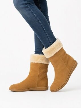 Cole Haan x NikeAir Shearling-Lined Suede Winter Boots Tan Size 8